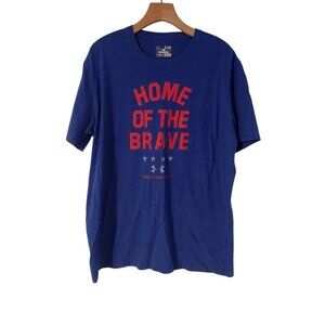Under Armour Home Of The Brave T-Shirt USA Flag Heatgear Charged Cotton XL